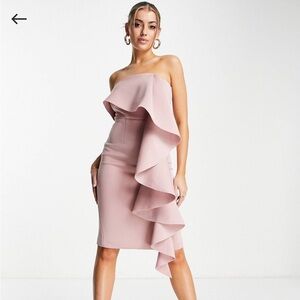 NWT Dusty Pink Wedding Guest Occassion Dress Midi Scuba
